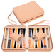 Engelhart – 250501 – Deluxe Reisspel Backgammon 9 Inch – Beige Ritssluiting – Vilten Binnenkant – Beige, Oranje, Zwart