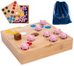 Engelhart-350444 – Piggy Hole Game – Familiebordspel in Bamboe Hout – Kist met 60 Siliconen Varkentjes + 2 Dobbelstenen + Regels – Leuk Gezelschapsspel voor Kinderen & Volwassenen