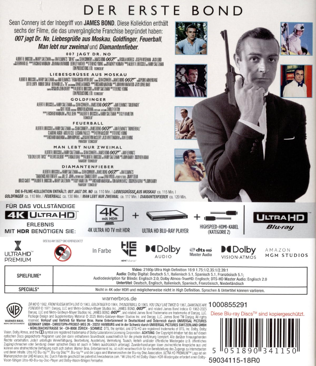 James Bond: Sean Connery 6-Film Collection (6 4K Ultra HD