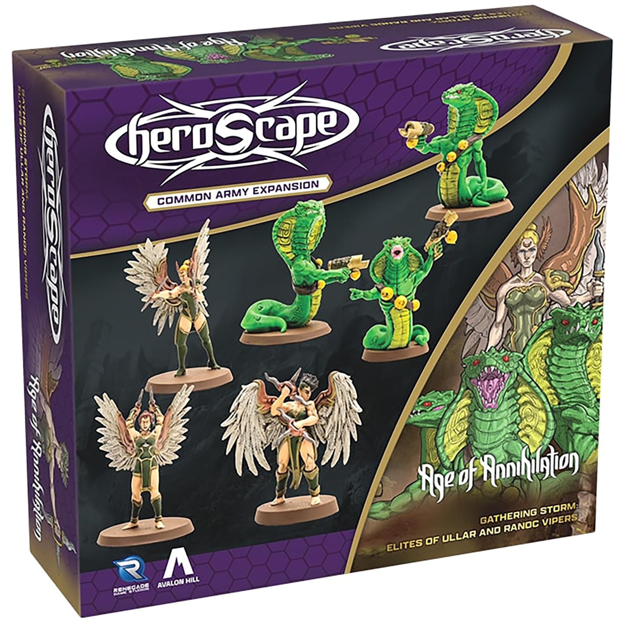 Renegade Games: Heroscape - Elites of Ullar & Ranoc Vipers Common Army Expansion - 6 Unpainted Assembled Miniatures, 2 Army Cards, Tabletop Game