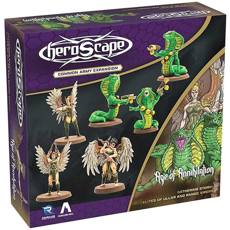 Renegade Games: Heroscape - Elites of Ullar & Ranoc Vipers Common Army Expansion - 6 Unpainted Assembled Miniatures, 2 Army Cards, Tabletop Game