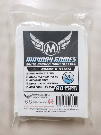 Mayday - White Premium Card Sleeves 63.5mm X 88mm - Pack of 80