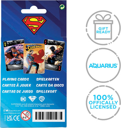 AQUARIUS DC Comics Superman Playing Cards Deck with Decorative Tin – Superman Themed Deck of Cards for Your Favorite Card Games - Officially Licensed DC Comics Merchandise & Collectibles