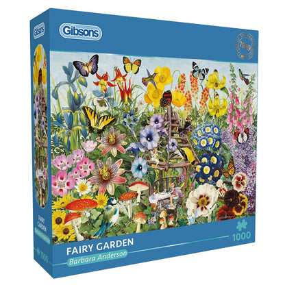 Gibsons puzzel Fairy Garden - 1000 stukjes - kleurrijke bloemen