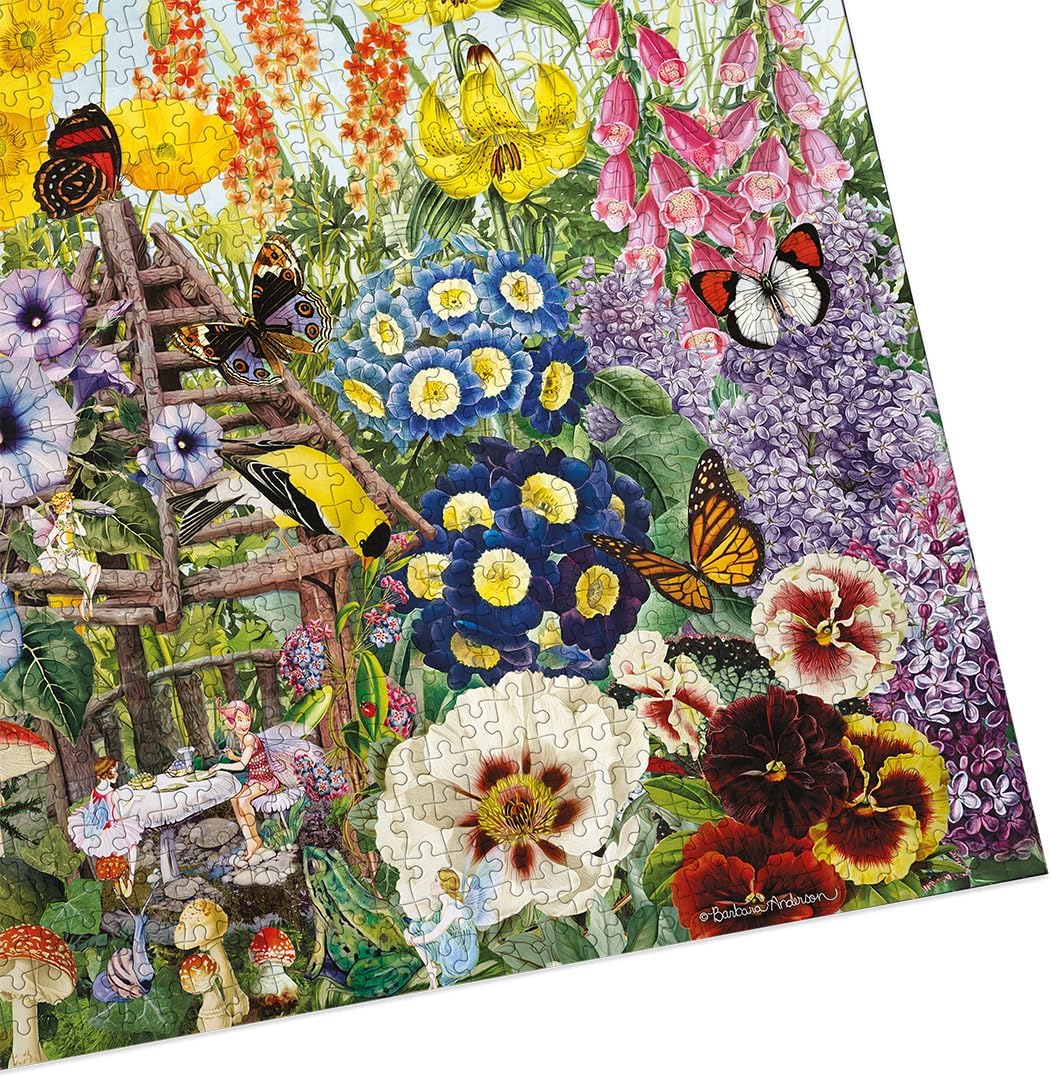Gibsons puzzel Fairy Garden - 1000 stukjes - kleurrijke bloemen