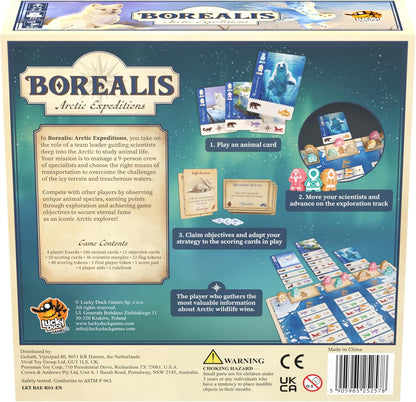 Lucky Duck Games - Borealis: Arctic Expeditions - Strategic Exploration Game for Adults & Families, 1-4 Players, Animal Discovery, Crew Management & Adventure Strategy Game