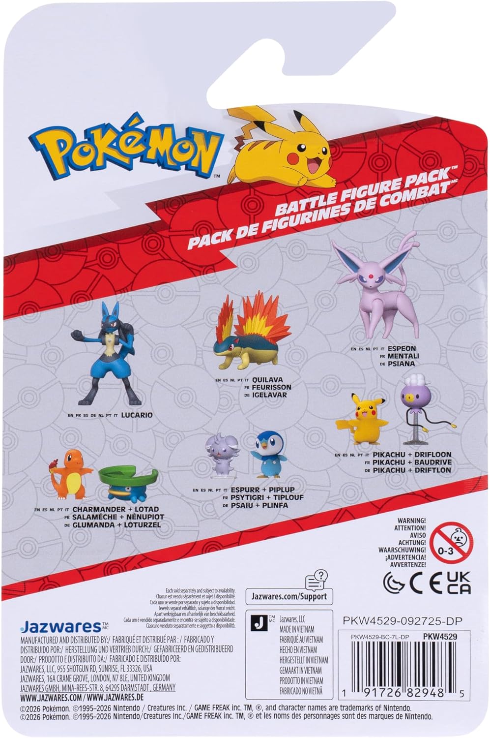 Pokémon Battle Figure, 2-Pack PKW4529 - Charmander & Lotad - Official Pokemon Toy for Children 4+ Years