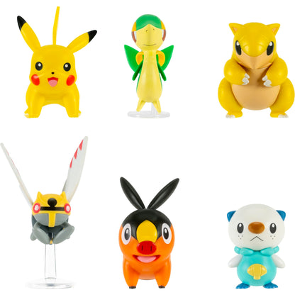 Pokemon Battle Figure 6 Pack - Bevat 2-inch Snivy, Oshawott, Tepig, Chikorita, Sandshrew en Pikachu Battle Figures