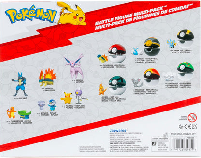 Pokemon Battle Figure 6 Pack - Bevat 2-inch Snivy, Oshawott, Tepig, Chikorita, Sandshrew en Pikachu Battle Figures