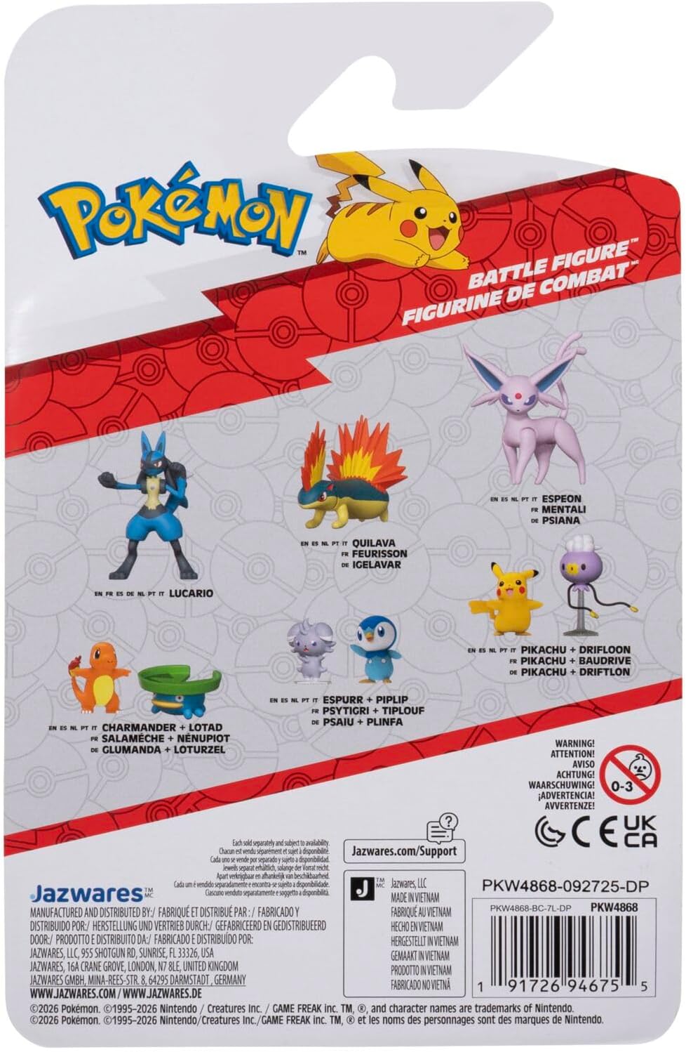 Pokémon Battle Figure PKW4868 Lucario Official Pokemon Toy for Children 4+ Years