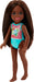 Barbie Chelsea - Small Doll in Swimsuit with Stripes and Floral Print, Brown Hair and Brown Eyes