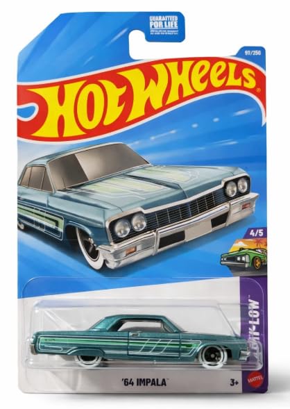 Hot Wheels '64 Impala  Layin' Low 4/5, 95/250, 1:64 Scale Diecast Toy Vehicle