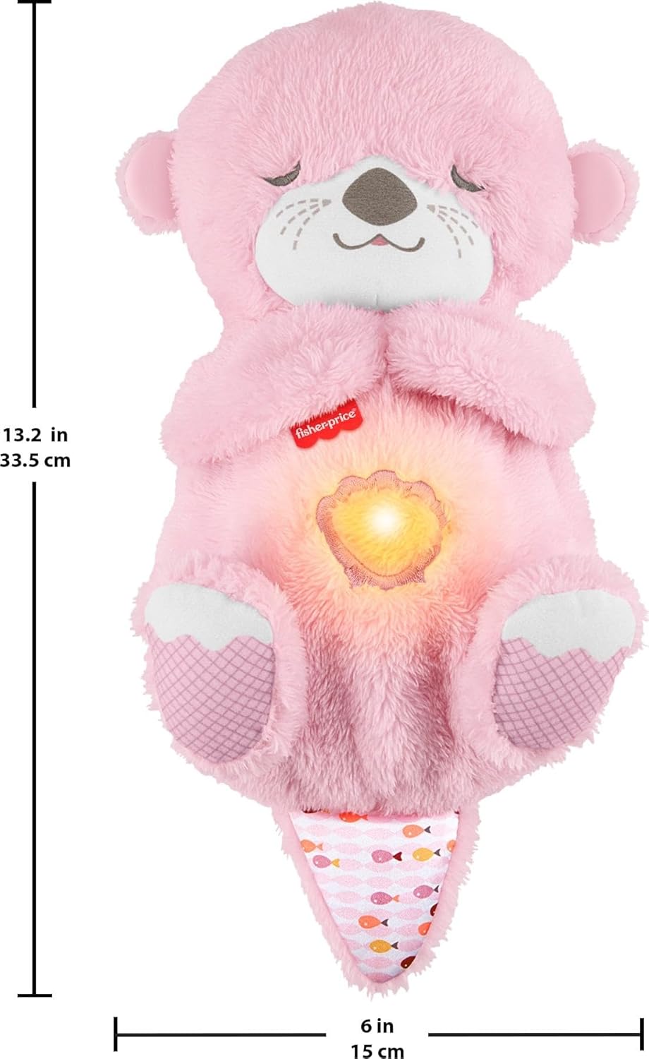 Fisher-Price Baby Toy Soothe ‘n Snuggle Otter, Pink Plush Portable Sound Machine with Breathing Motion & Lights for Newborns Ages 0+ Months, JLJ33