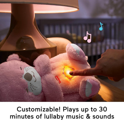Fisher-Price Baby Toy Soothe ‘n Snuggle Otter, Pink Plush Portable Sound Machine with Breathing Motion & Lights for Newborns Ages 0+ Months, JLJ33