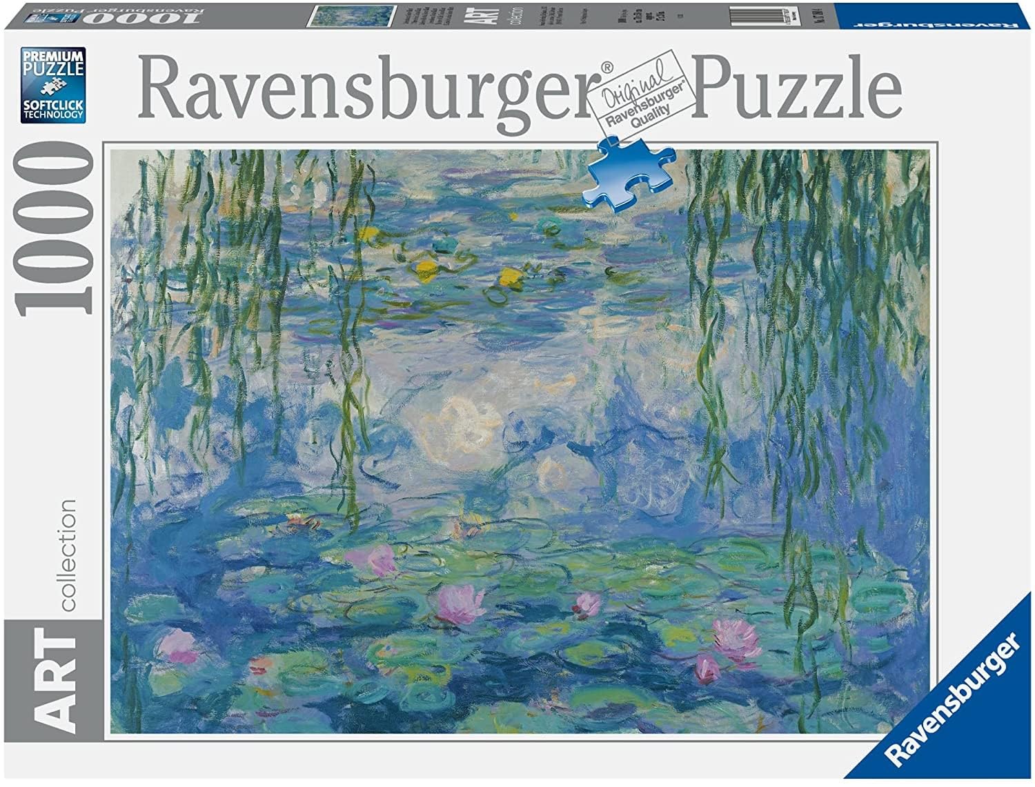 Ravensburger - Puzzle 1000 Pieces Monet: Waterlilies | 1000 Pieces Art Puzzle with a Size of 70 x 50 cm | Gift for Adults and Children from 14 Years and Over