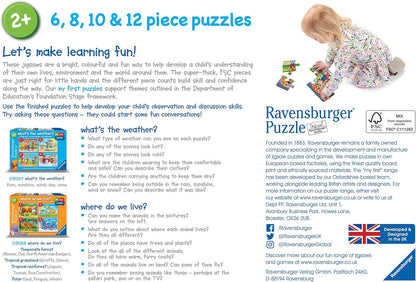 Ravensburger What's The Time - My First Jigsaw Puzzles for Kids Age 2 Years Up (24 Months) - 6, 8, 10, 12 Pieces - Educational Toddler Toys