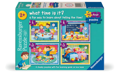 Ravensburger What's The Time - My First Jigsaw Puzzles for Kids Age 2 Years Up (24 Months) - 6, 8, 10, 12 Pieces - Educational Toddler Toys