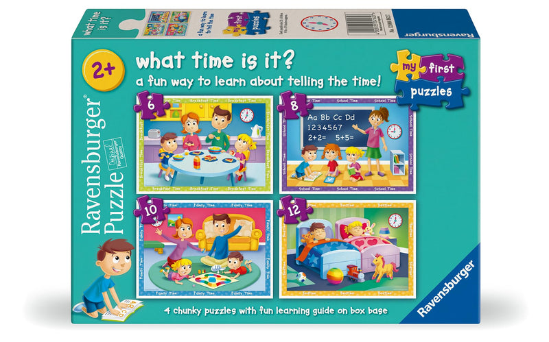 Ravensburger What's The Time - My First Jigsaw Puzzles for Kids Age 2 Years Up (24 Months) - 6, 8, 10, 12 Pieces - Educational Toddler Toys