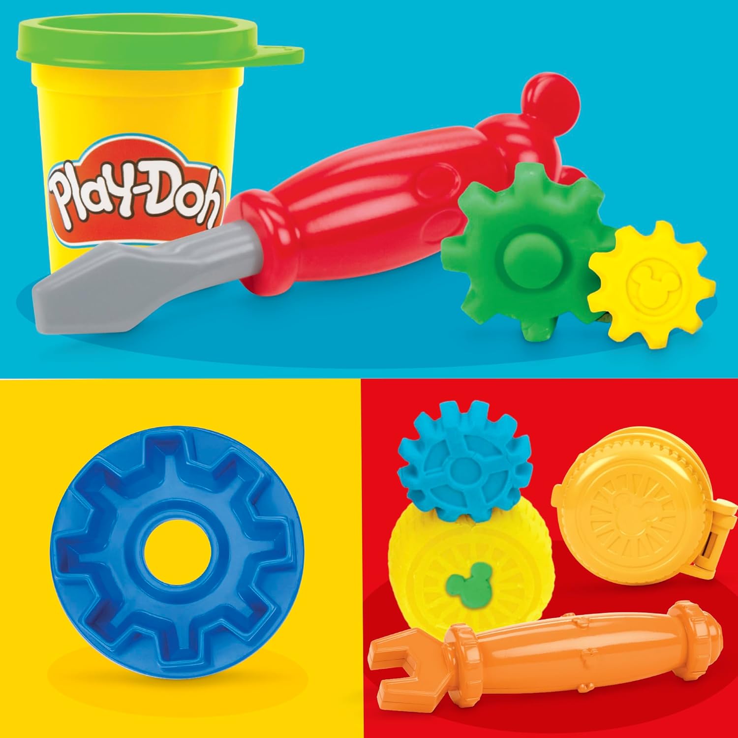 Play-Doh Disney Junior On-the-Go Garage Mickey Mouse Playset, Arts & Crafts Preschool Toys for Children Aged 2+