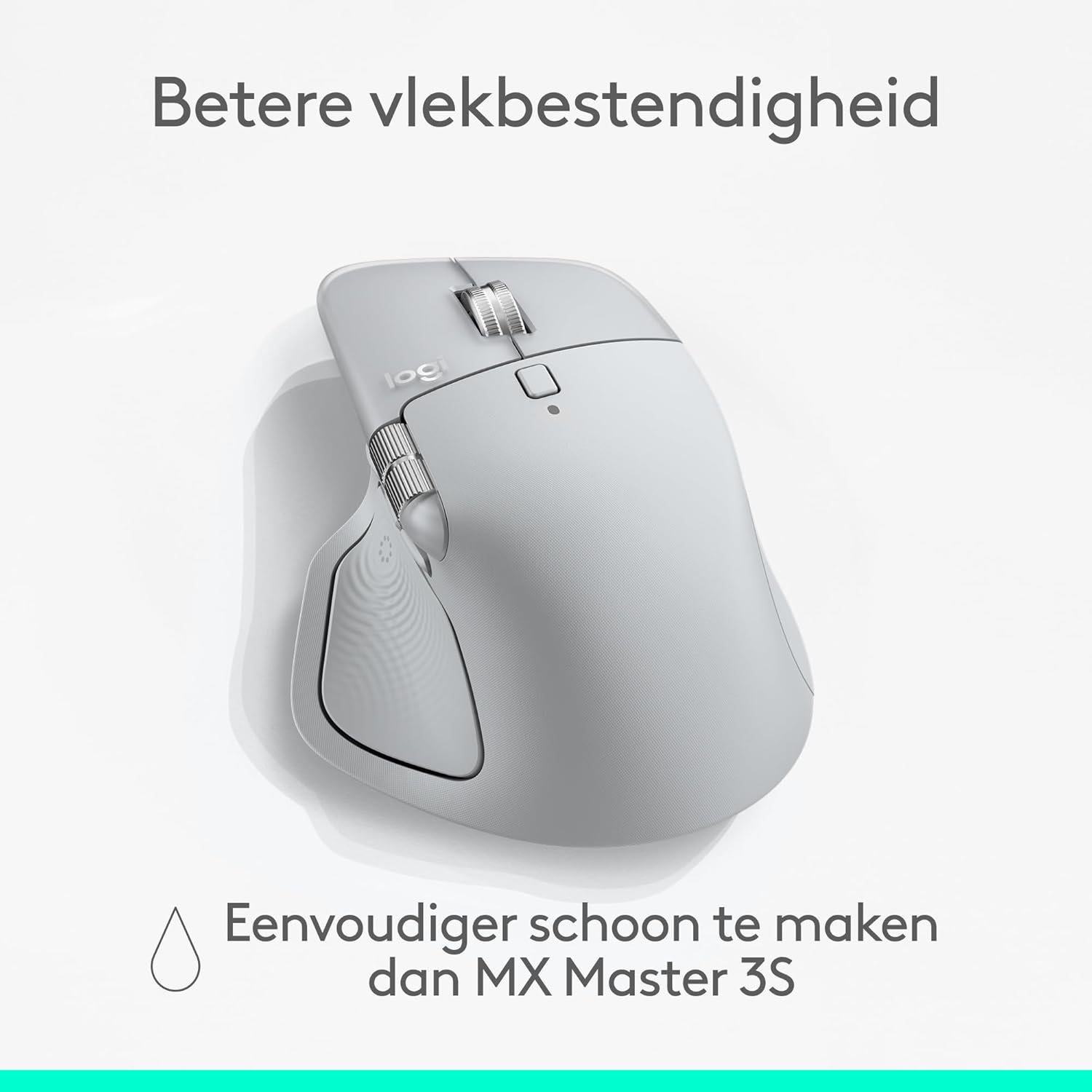 Logitech MX Master 4, ergonomische draadloze muis met geavanceerde haptische feedback, ultrasnel scrollen, opladen via USB-C, Bluetooth, Windows, macOS – Lichtgrijs