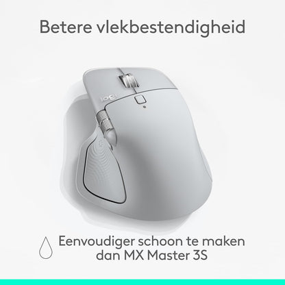 Logitech MX Master 4, ergonomische draadloze muis met geavanceerde haptische feedback, ultrasnel scrollen, opladen via USB-C, Bluetooth, Windows, macOS – Lichtgrijs