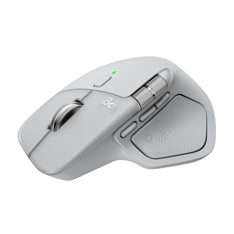 Logitech MX Master 4, ergonomische draadloze muis met geavanceerde haptische feedback, ultrasnel scrollen, opladen via USB-C, Bluetooth, Windows, macOS – Lichtgrijs