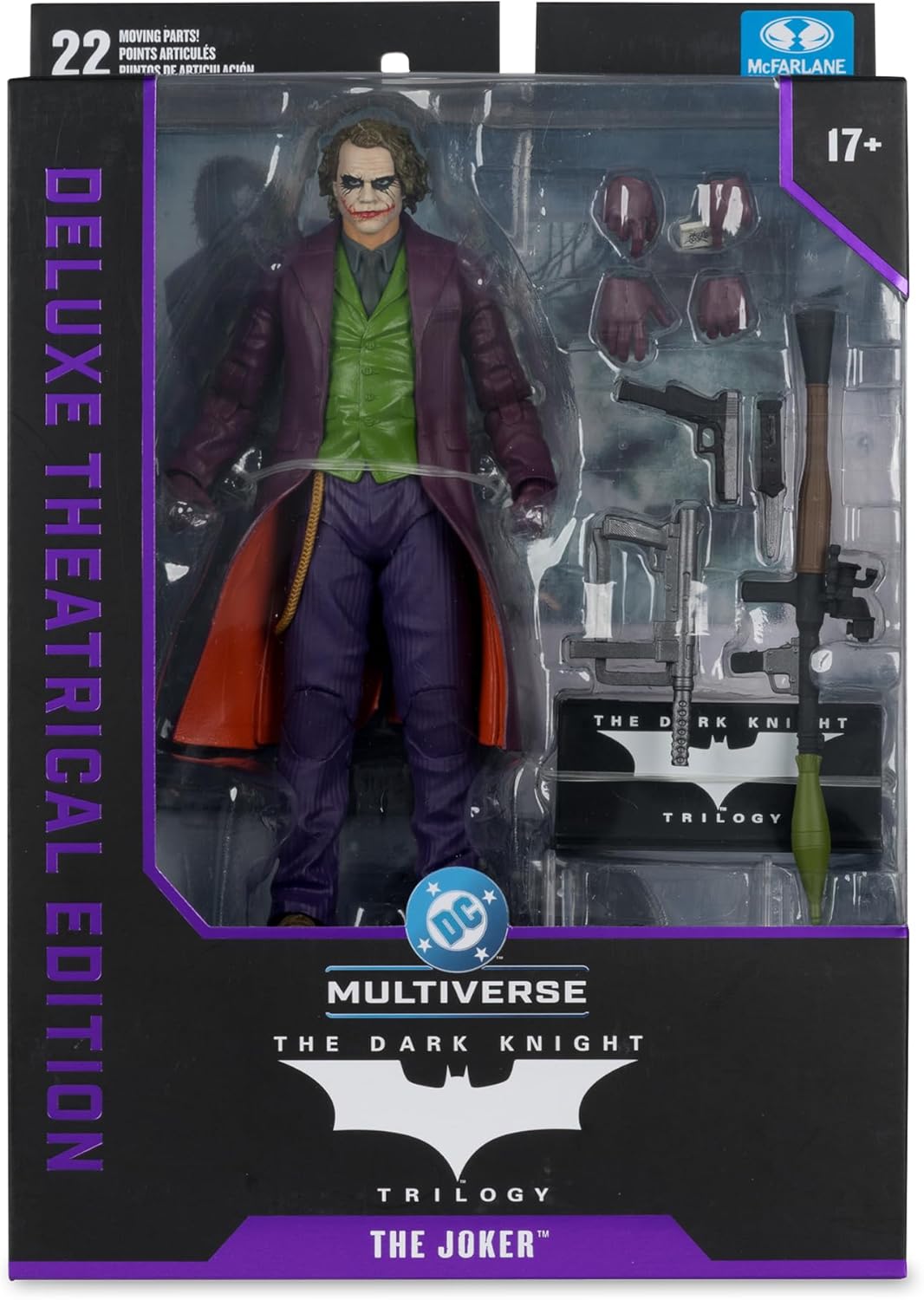 McFarlane DC Multiverse The Joker (The Dark Knight) Action Figure da 17,8 cm (Deluxe Theatrical Edition) Giocattoli