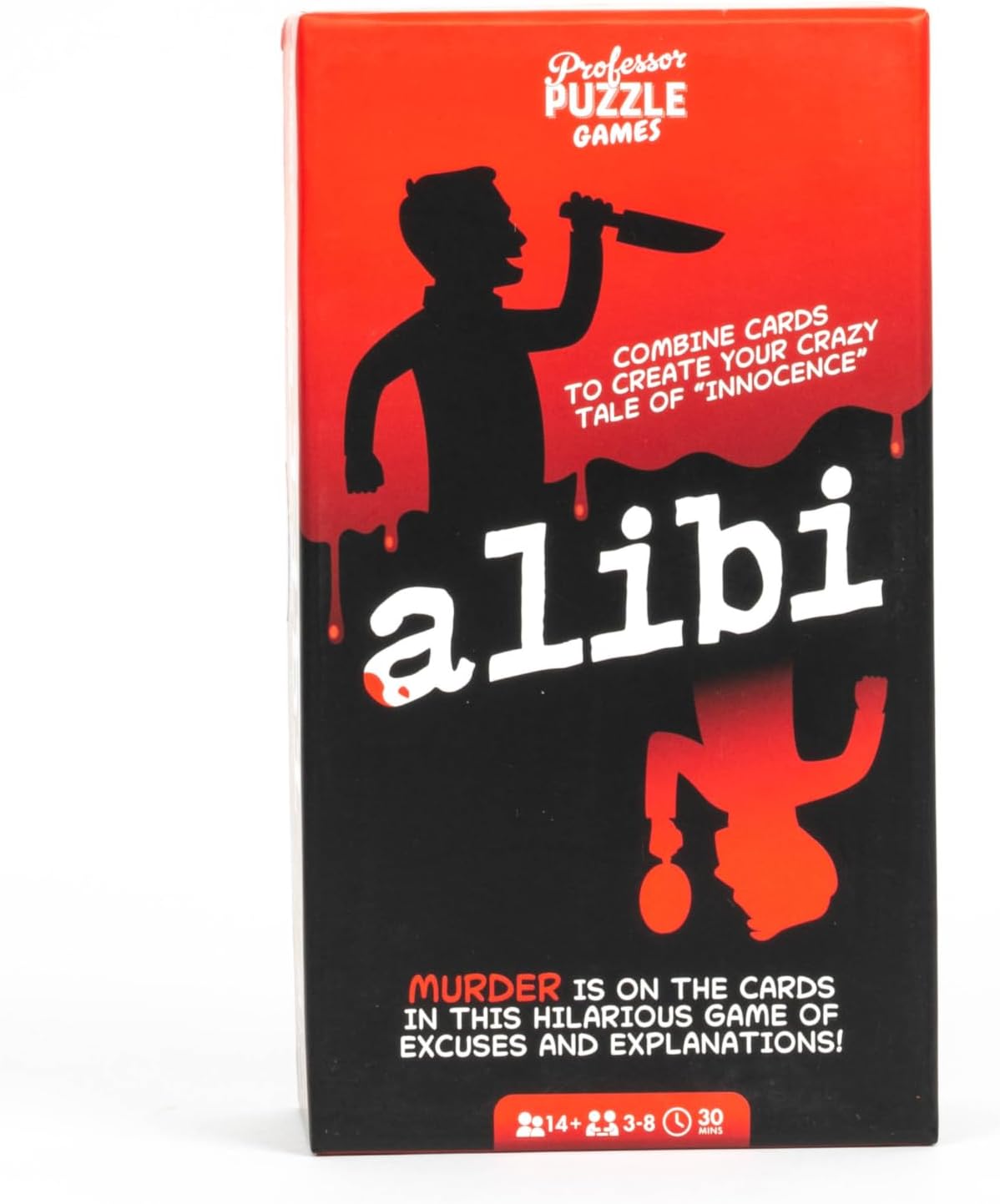 Professor Puzzle Alibi | Jeu de cartes | À partir de 14 ans | 3 à 8 joueurs | Temps de jeu de 30 minutes