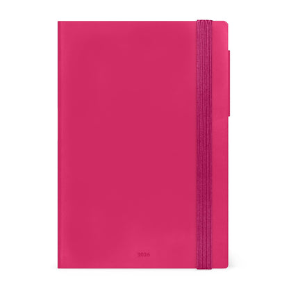 Legami - Raspberry Medium 2026 Weekly Planner, 12 Months, Elastic Closure, Diary from January 2026 to December 2026, in FSC Certified Paper, 12 x 18 cm