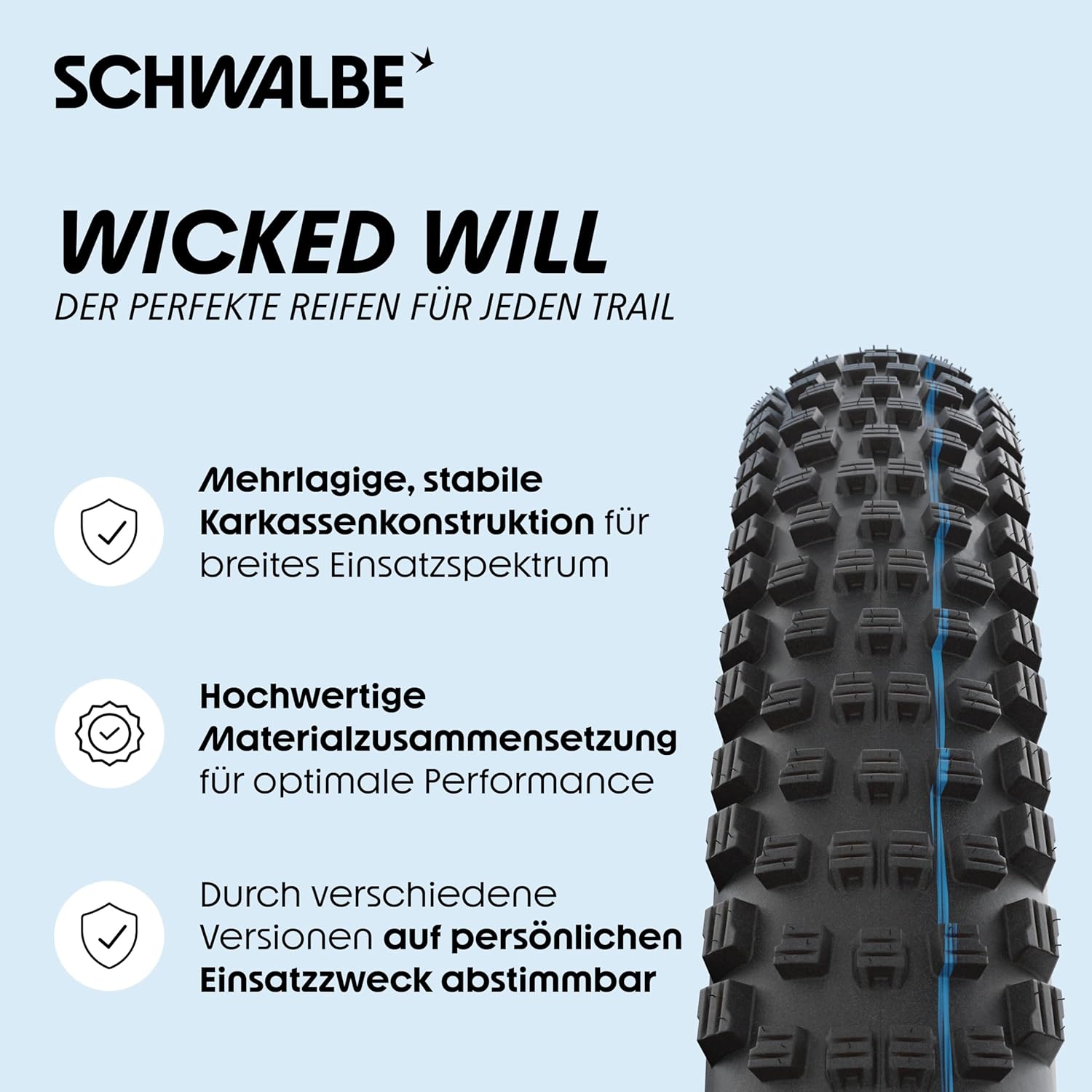 Schwalbe Wicked Will Performance Line Folding Tyre, 57-584 (27.5 x 2.25 Inches)