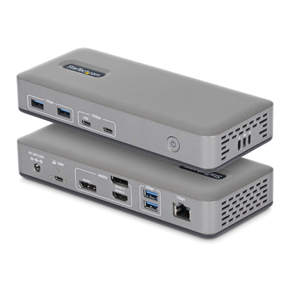 StarTech.com USB-C Docking Station Triple 4K 60Hz Displays, 100W Power Delivery, 6 USB Ports (10Gbps), Gigabit Ethernet, DisplayPort + HDMI, Driverless Windows Laptop Dock (199UE-USBC-DOCK