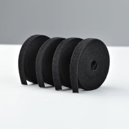 StarTech.com 4-pack 15ft (4.6m) Hook and Loop Roll, 0.5in Wide, Black, Cut-to-Size Reusable Cable Ties, Fastener Tape