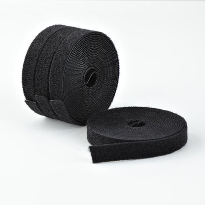 StarTech.com 4-pack 15ft (4.6m) Hook and Loop Roll, 0.5in Wide, Black, Cut-to-Size Reusable Cable Ties, Fastener Tape