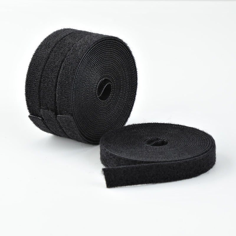 StarTech.com 4-pack 15ft (4.6m) Hook and Loop Roll, 0.5in Wide, Black, Cut-to-Size Reusable Cable Ties, Fastener Tape