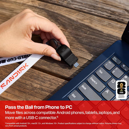 SANDISK USB-C Flash Drive FIFA World Cup 2026 Global Edition 64GB (up to 300MB/s transfer speeds, USB Type-C, USB 3.2 GEN 1, SANDISK Memory Zone App)