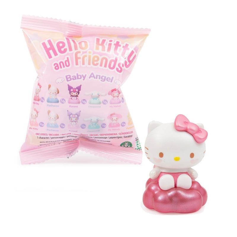 Hello Kitty Mini Figure Blind Bag – 1 Random Figure Included (4cm Baby Angel Series), Collect 1 of 6 Characters in Regular or Shiny Light-Up Style, Cute Sanrio Surprise Toy for Fans & Collectors