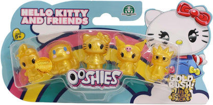 Ooshies Hello Kitty Collectibles 5 Pack Pencil Toppers – Chance of Rare Limited Edition Gold Collector Pack – Mini Figures for Kids Ages 5+, School Accessories, Party Bag Fillers & Gifts