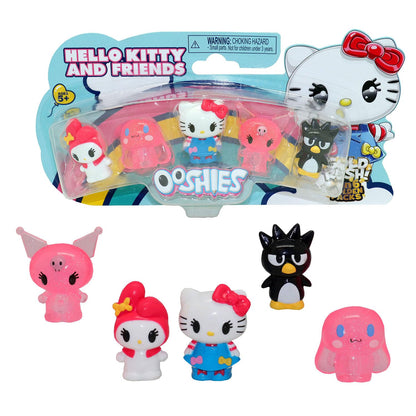 Ooshies Hello Kitty Collectibles 5 Pack Pencil Toppers – Chance of Rare Limited Edition Gold Collector Pack – Mini Figures for Kids Ages 5+, School Accessories, Party Bag Fillers & Gifts