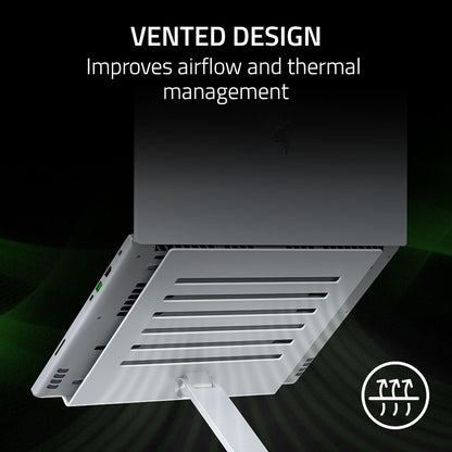 Razer Adjustable Laptop Stand - Ergonomic Height Laptop Stand Built For Laptops up to 18” inch (Height and Tilt-Adjustable, Durable Aluminum, Vented Design) Mercury