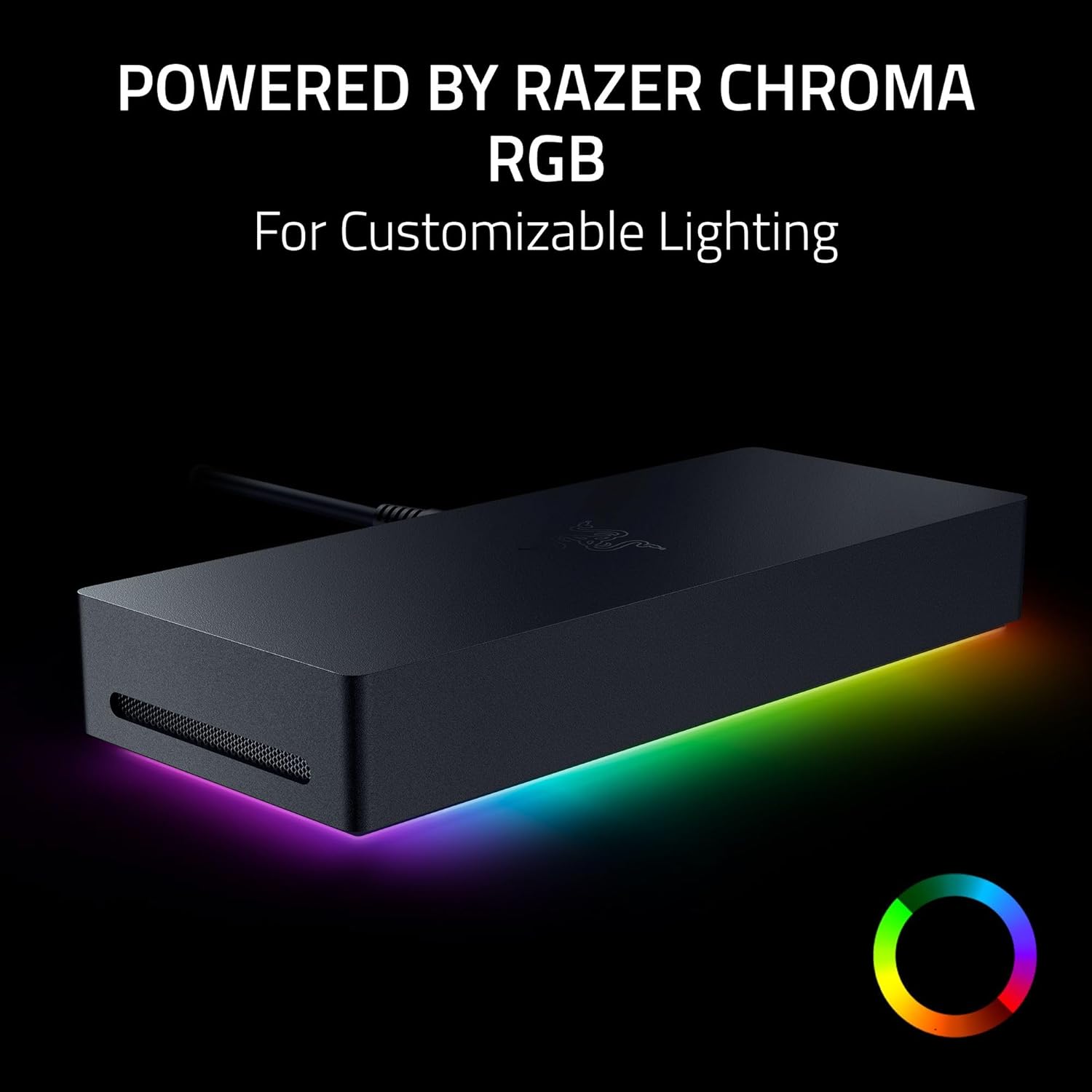 Razer Thunderbolt 5 Dock Chroma - 10 ports USB-Dock - 3x DisplayPort USB-C - Ethernet - Passthrough 140W - SD/UHS card - 2x USB-A - M.2 extension - UK connector - PC/Mac | Black