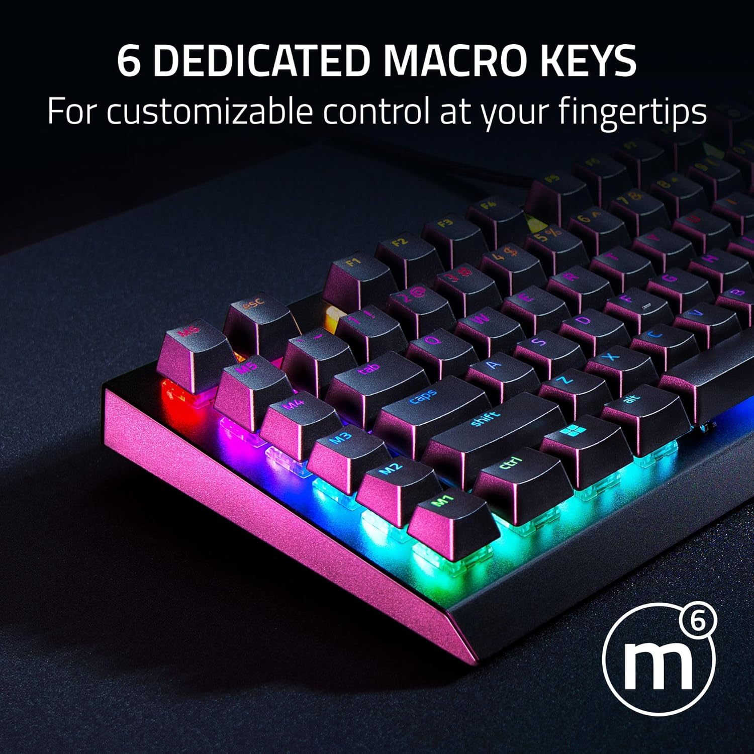 Razer BlackWidow V4 X (Green Switch) - Mechanical Gaming Keyboard Chroma RGB (Clicky Mechanical Switches, 6 Dedicated Macro Keys, Doubleshot ABS Keycaps) QWERTY UK Layout | Black