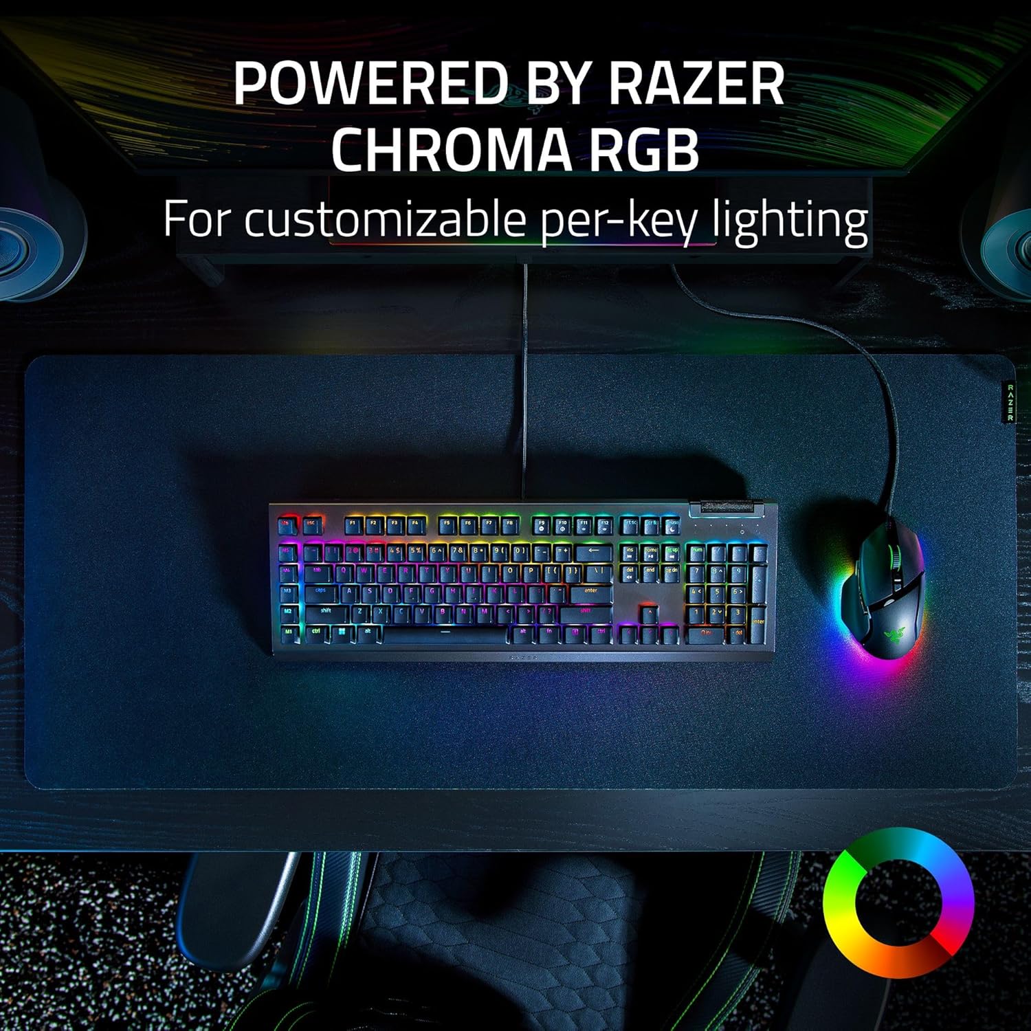 Razer BlackWidow V4 X (Green Switch) - Mechanical Gaming Keyboard Chroma RGB (Clicky Mechanical Switches, 6 Dedicated Macro Keys, Doubleshot ABS Keycaps) QWERTY UK Layout | Black