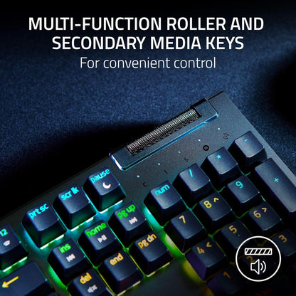 Razer BlackWidow V4 X (Green Switch) - Mechanical Gaming Keyboard Chroma RGB (Clicky Mechanical Switches, 6 Dedicated Macro Keys, Doubleshot ABS Keycaps) QWERTY UK Layout | Black