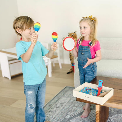 Melissa & Doug Band in een doos - Muziekinstrumenten | diverse instrumenten | Muziekinstrumenten voor kinderen | 10-delige set | 3+ | Cadeau voor meisjes en jongens