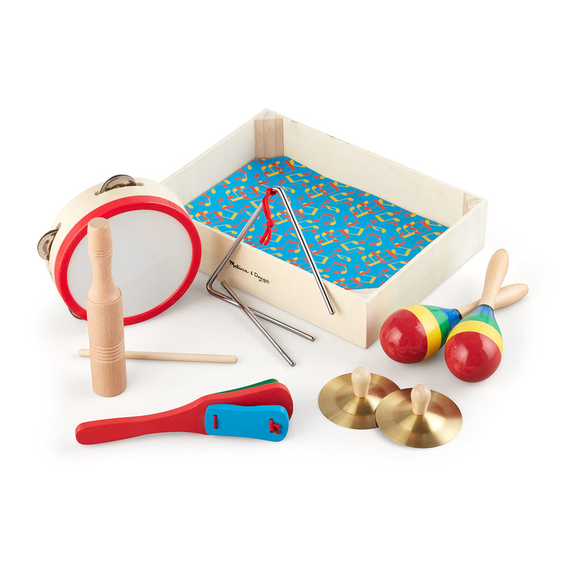 Melissa & Doug Band in een doos - Muziekinstrumenten | diverse instrumenten | Muziekinstrumenten voor kinderen | 10-delige set | 3+ | Cadeau voor meisjes en jongens