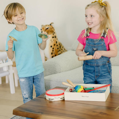 Melissa & Doug Band in een doos - Muziekinstrumenten | diverse instrumenten | Muziekinstrumenten voor kinderen | 10-delige set | 3+ | Cadeau voor meisjes en jongens