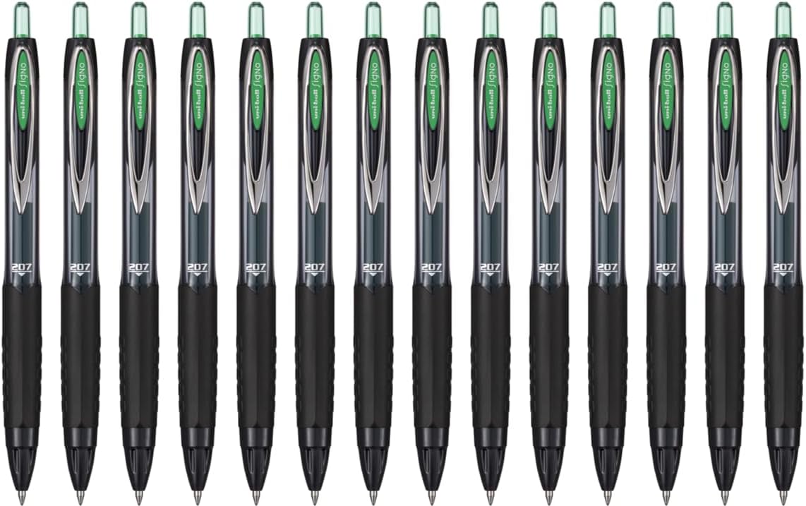 Uni-Ball Rollerball Gel Ink Signo UMN-207E Green 0.7mm Box 12 pcs