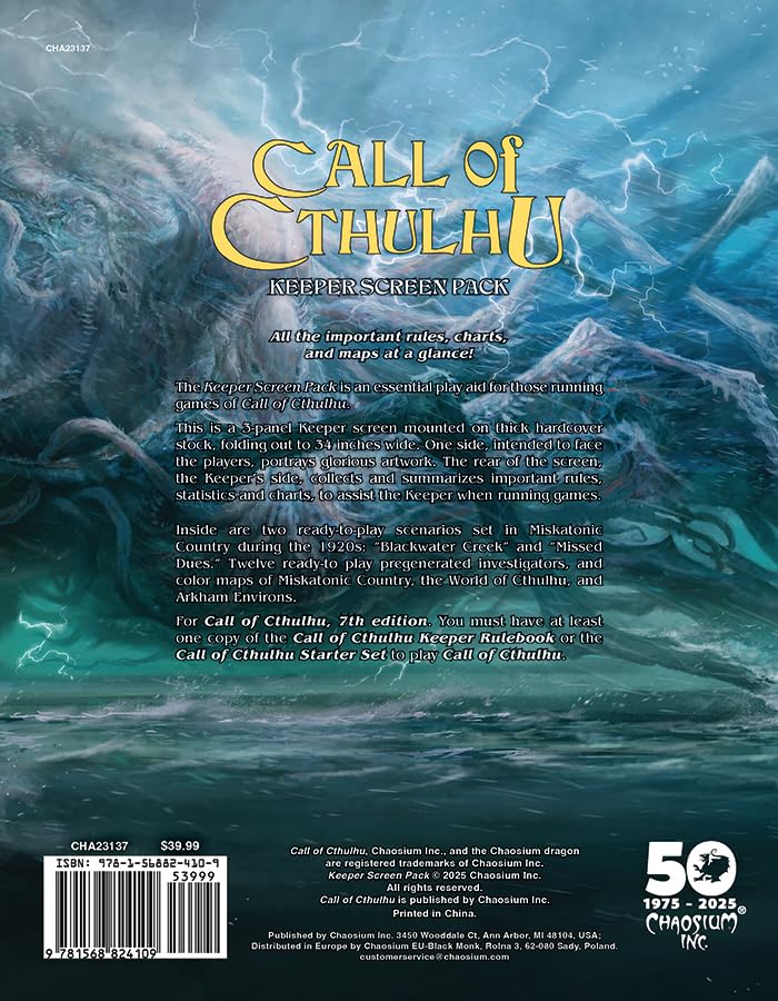 Call Of Cthulhu:  Chaosium`S 50Th Anniversary Slipcase Set - Hardcover (Vat Exempt)