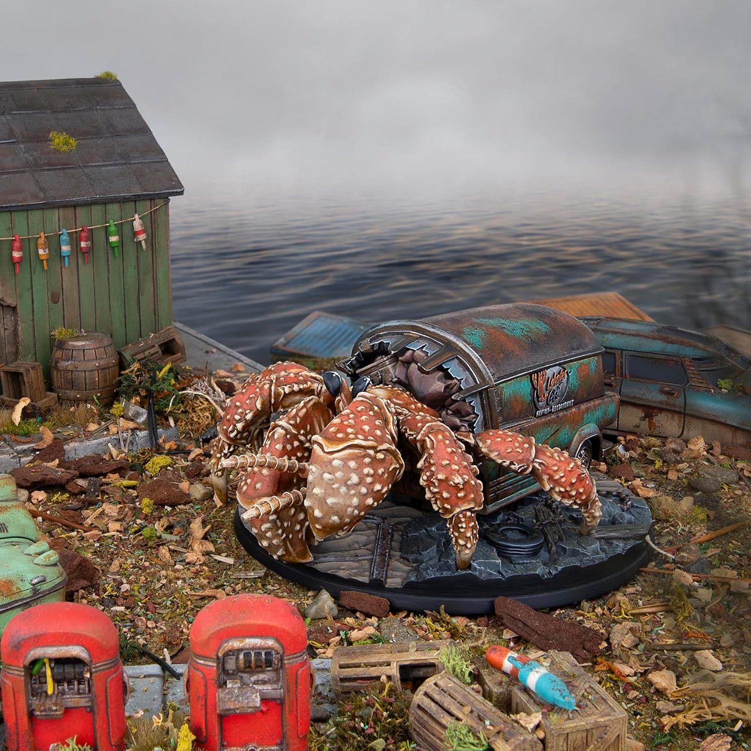 Modiphius Entertainment: Fallout Miniatures: Creatures - Hermit Crab - 32mm Resin Figure & 100mm Scenic Base, Unpainted & Unassembled, Tabletop RPG