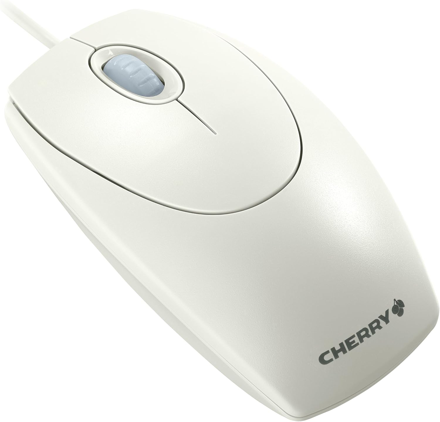 CHERRY WheelMouse optical, kabelgebundene Maus, geeignet für Rechts- und Linkshänder, optischer Sensor für exakte Bewegung des Mauszeigers, hellgrau